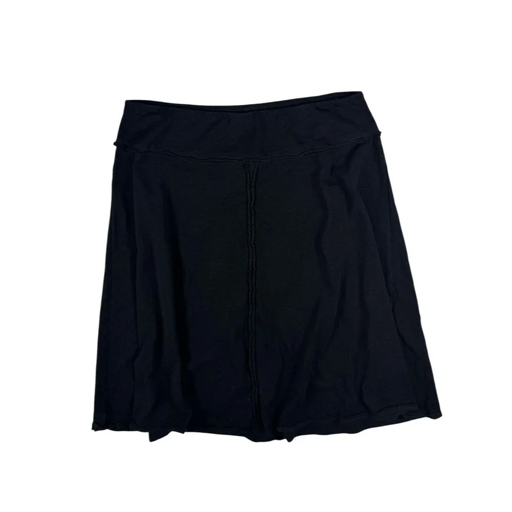 prAna Black Skirt Organic Cotton Casual Medium A-Line Boho Outdoor Stretch Light